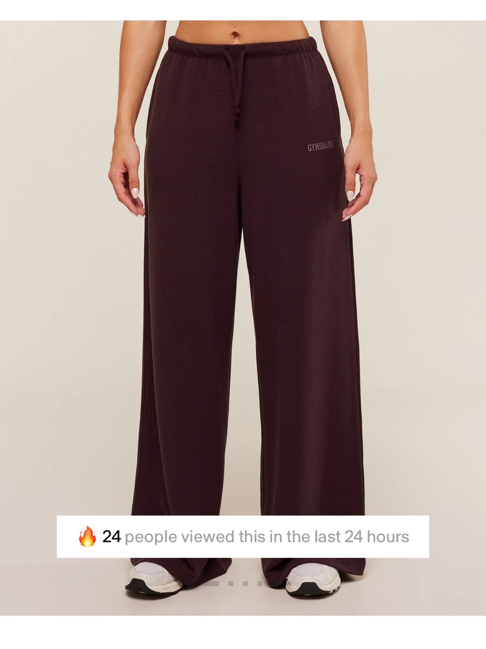 Gymshark Waffle Wide Leg Pants (cherry purple)